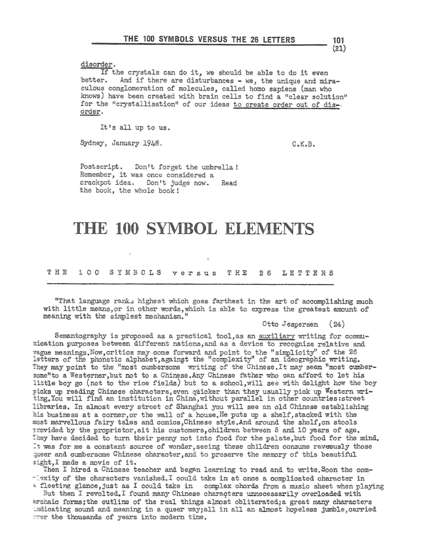 Scanned p. 101 of Semantography